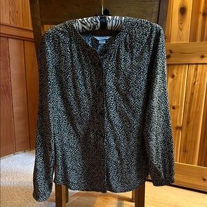 Patterned boat neck blouse- Christopher & Banks, small